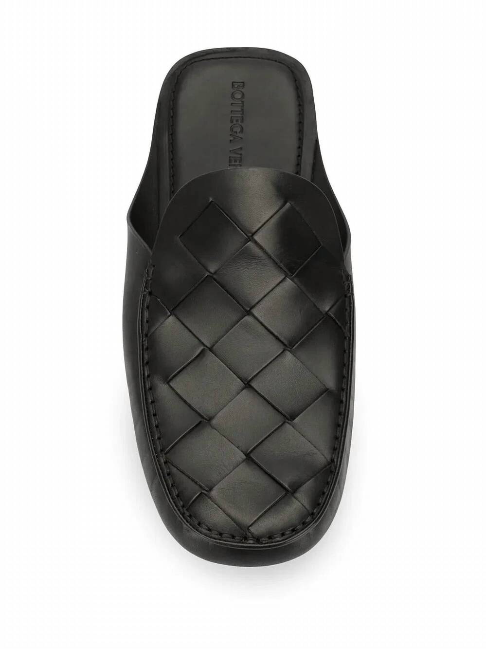NEW BOTTEGA VENETA men's intrecciato leather mules in black - Picture 4 of 4